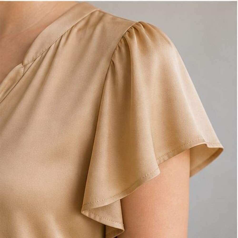 Camel V Neck Top - Picture 5 of 6